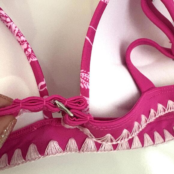 Cupshe | NWT Pink Magic Vine Floral Push Up High Waisted Two Piece Bikini Size L - Picture 6 of 10